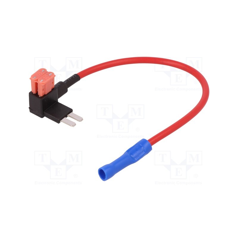 10 pcs : - Splitter, automotive micro, 10A, 2 micro fuses, 1mm2, Colour: red