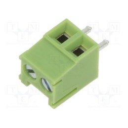 50 pcs : XY302V-2P 3.5MM GREEN - PCB terminal block, angled 90°, 3.5mm, ways: 2, on PCBs, terminal