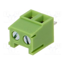 50 pcs : XY303V-2P 3.81MM GREEN - PCB terminal block, angled 90°, 3.81mm, ways: 2, on PCBs, terminal