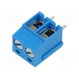 50 pcs : XY305A-2P 5.0MM BLUE - PCB terminal block, angled 90°, 5mm, ways: 2, on PCBs, terminal
