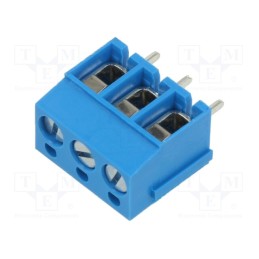 50 pcs : XY305A-3P 5.0MM BLUE - PCB terminal block, angled 90°, 5mm, ways: 3, on PCBs, terminal