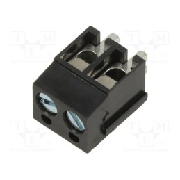 50 pcs : XY307A-2P 5.0MM BLACK - PCB terminal block, angled 90°, 5mm, ways: 2, on PCBs, terminal
