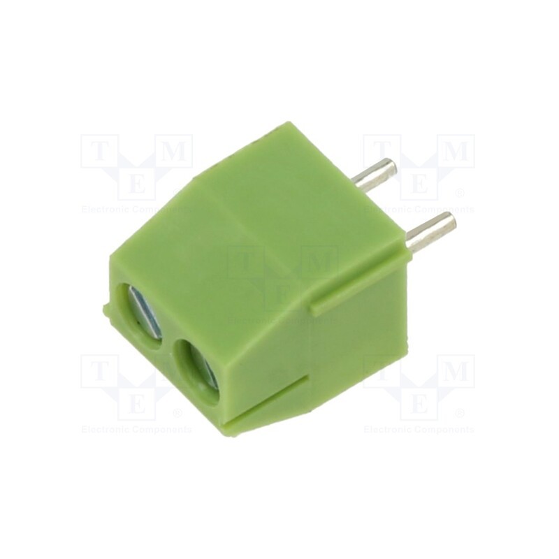50 pcs : XY350V-2P 3.5MM GREEN - PCB terminal block, angled 90°, 3.5mm, ways: 2, on PCBs, terminal