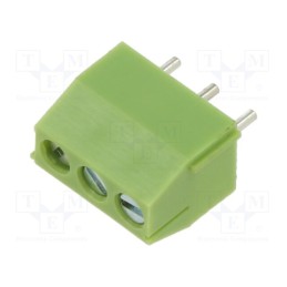 50 pcs : XY350V-3P 3.5MM GREEN - PCB terminal block, angled 90°, 3.5mm, ways: 3, on PCBs, terminal