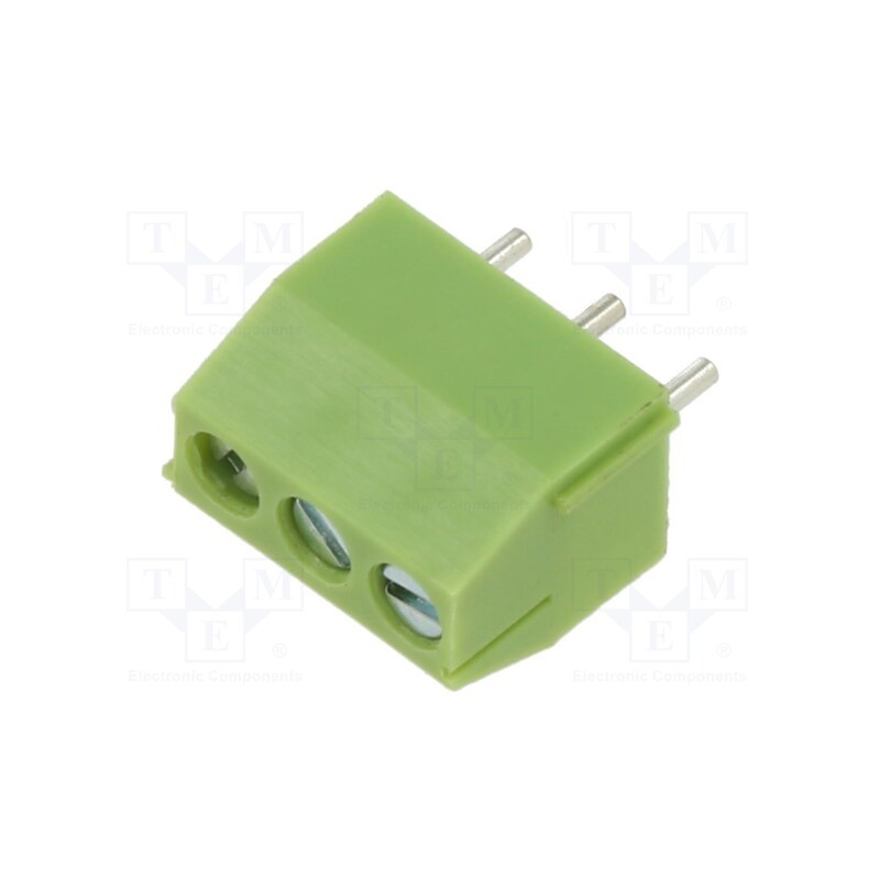 50 pcs : XY350V-3P 3.5MM GREEN - PCB terminal block, angled 90°, 3.5mm, ways: 3, on PCBs, terminal