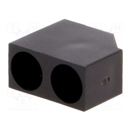 50 pcs : LED-525 - LED housing, 5mm, polyamide, angular, black, UL94V-2, H: 12.4mm