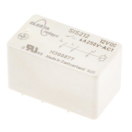 1 pcs - Elesta PCB Mount Force Guided Relay, 12V dc Coil Voltage, DPST, SPST