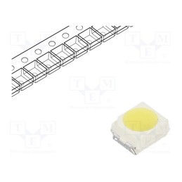10 pcs : VLMW41R1T1-5K8L-08 - LED, SMD, 3528,PLCC2, white, 112÷355mcd, 60°, 10mA, 3.3÷4.2V