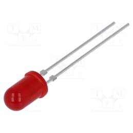 20 pcs : TLHR5405 - LED, 5mm, red, 6.3÷14mcd, 60°, Front: convex, 2÷3V, No.of term: 2