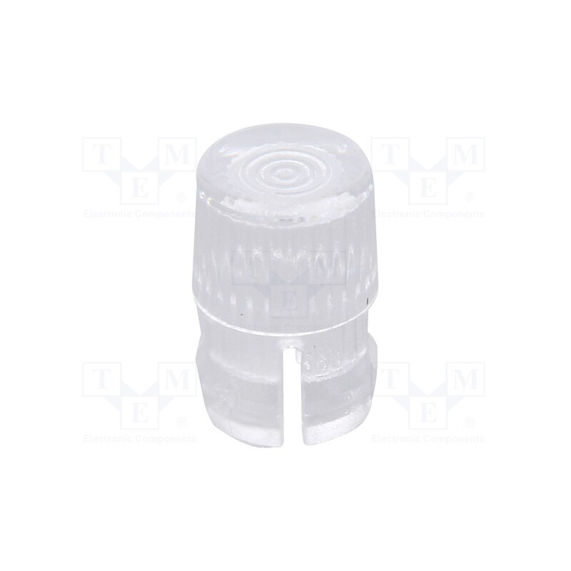 50 pcs : FIX-LC3-6 - LED lens, round, polycarbonate, transparent, 3mm, Front: flat