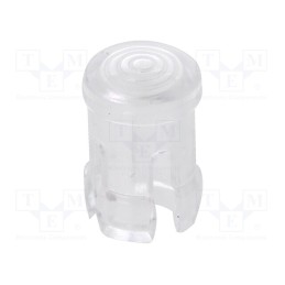 50 pcs : FIX-LC3-1 - LED lens, round, polycarbonate, transparent, 3mm, Front: convex