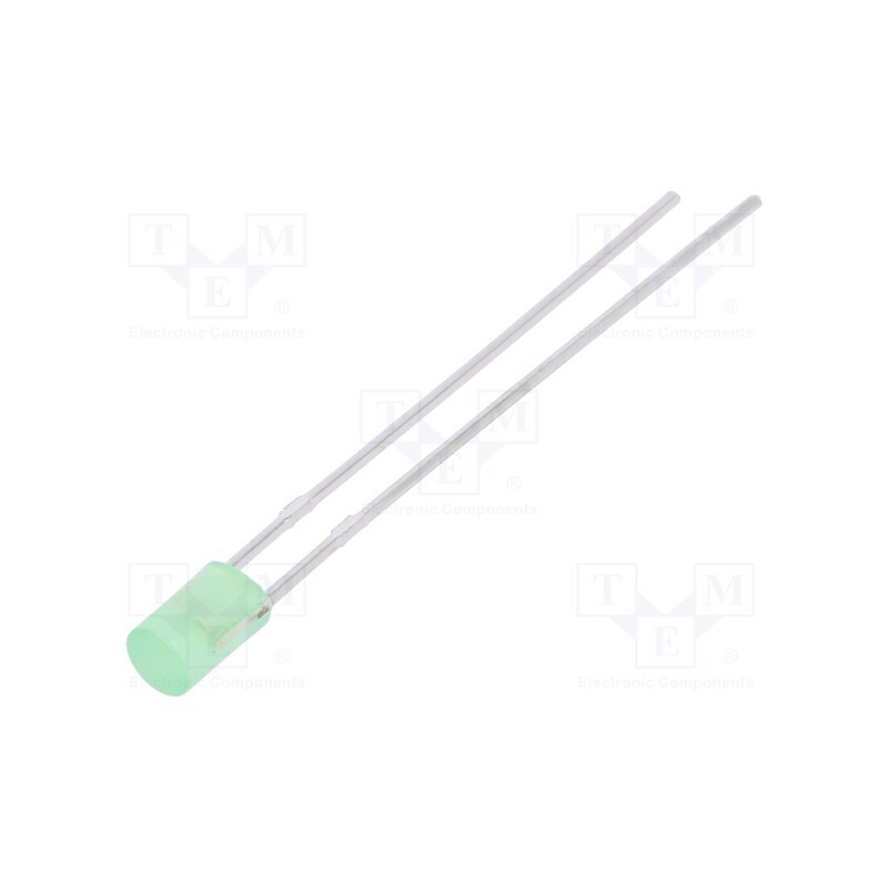 10 pcs : LL-304GD4J-1B - LED, 3mm, yellow green, 20÷45mcd, 130°, Front: flat, 1.6÷2.4V