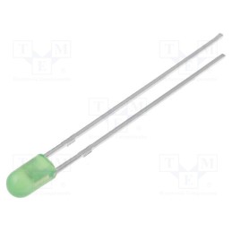 10 pcs : OSNG3134B - LED, 3mm, yellow green, 10÷15mcd, 30°, Front: convex, 1.8÷2.4V