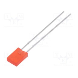 10 pcs : LL-253VD1F-1B - LED, rectangular, 5x2x7.15mm, red, 70÷120mcd, 130°, Front: flat