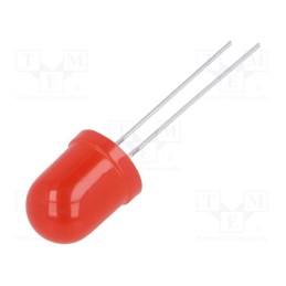 10 pcs : OSR5JAA1K4A - LED, 10mm, red, 150÷220mcd, 180°, Front: convex, 1.8÷2.6V