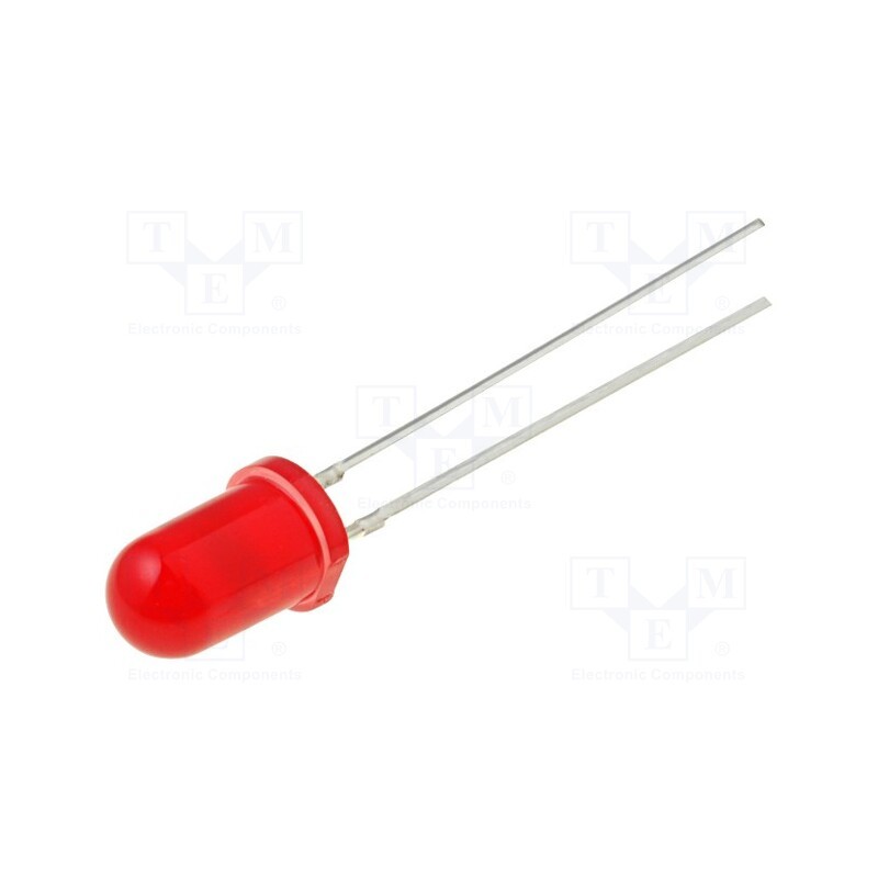 10 pcs : OSNR5134B - LED, 5mm, red, 100÷150mcd, 30°, Front: convex, 1.8÷2.6V