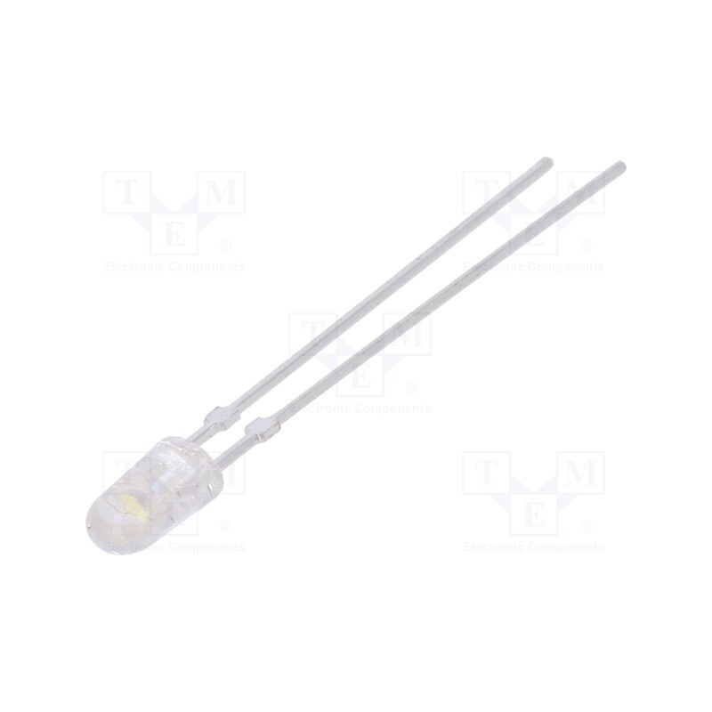 10 pcs : LL-504WC2E-W6-3PC - LED, 5mm, white warm, 14000÷23000mcd, 15°, Front: convex, 2.6÷3.6V