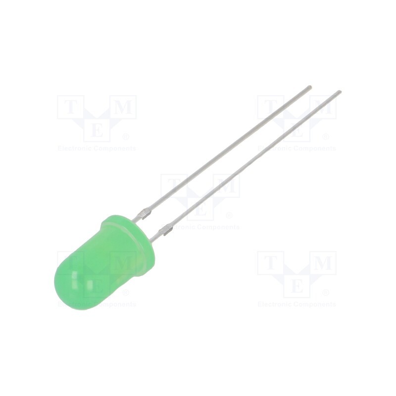10 pcs : OSNG5134A - LED, 5mm, yellow green, 10÷15mcd, 30°, Front: convex, 1.8÷2.4V