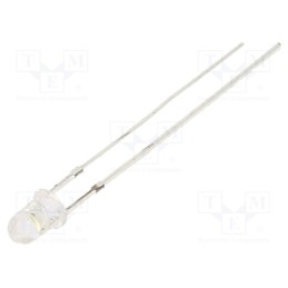 10 pcs : OSW4YK3Z71A - LED, 3mm, white cold, 2180÷3000mcd, 70°, Front: convex, 2.8÷3.6V