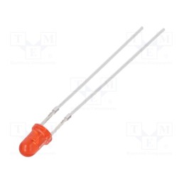 10 pcs : OSR5JA3133A - LED, 3mm, red, 500÷750mcd, 30°, Front: convex, 1.8÷2.6V