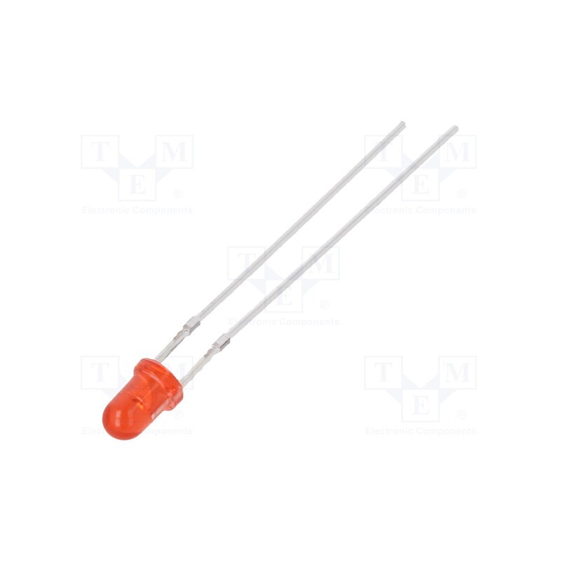 10 pcs : OSR5JA3133A - LED, 3mm, red, 500÷750mcd, 30°, Front: convex, 1.8÷2.6V