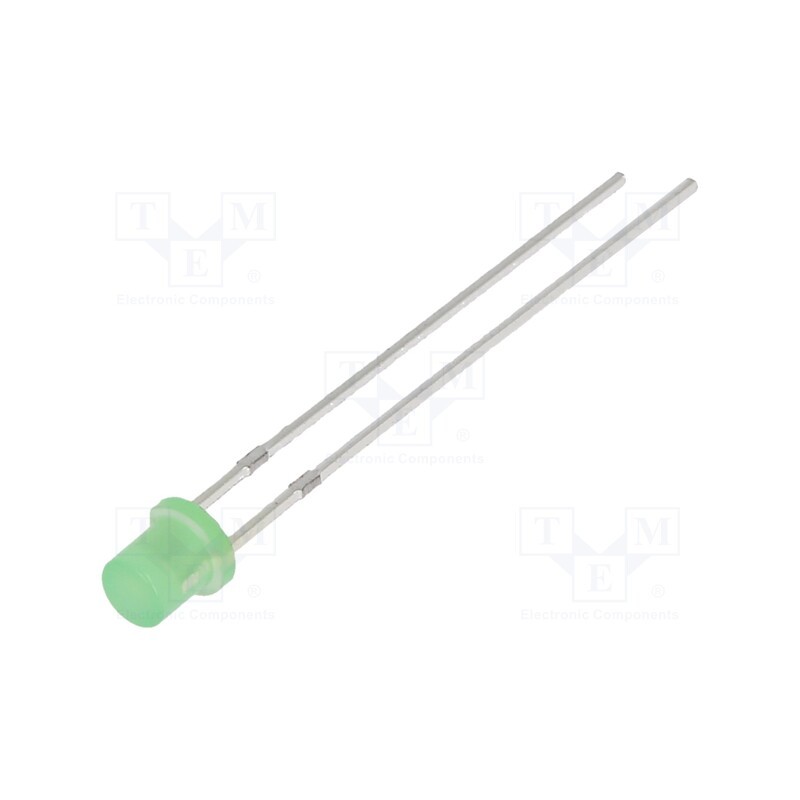 10 pcs : OSG5TA34E4A - LED, 3mm, green, 220÷330mcd, 140°, Front: flat, 2.9÷3.6V