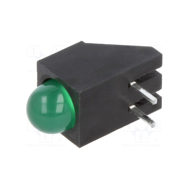 10 pcs : SSF-LXH100GD - LED, in housing, green, 4.75mm, No.of diodes: 1, 20mA, 60°, 2.2÷2.6V