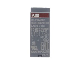 1 pcs - ABB CR-P Series Interface Relay, DIN Rail Mount, 24V dc Coil, 2CO (SPDT), 8A Load