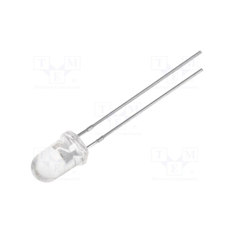 10 pcs : LUW503F43/A-02 - LED, 5mm, white cold, 7000÷15000mcd, 30°, Front: convex, 3÷3.4V