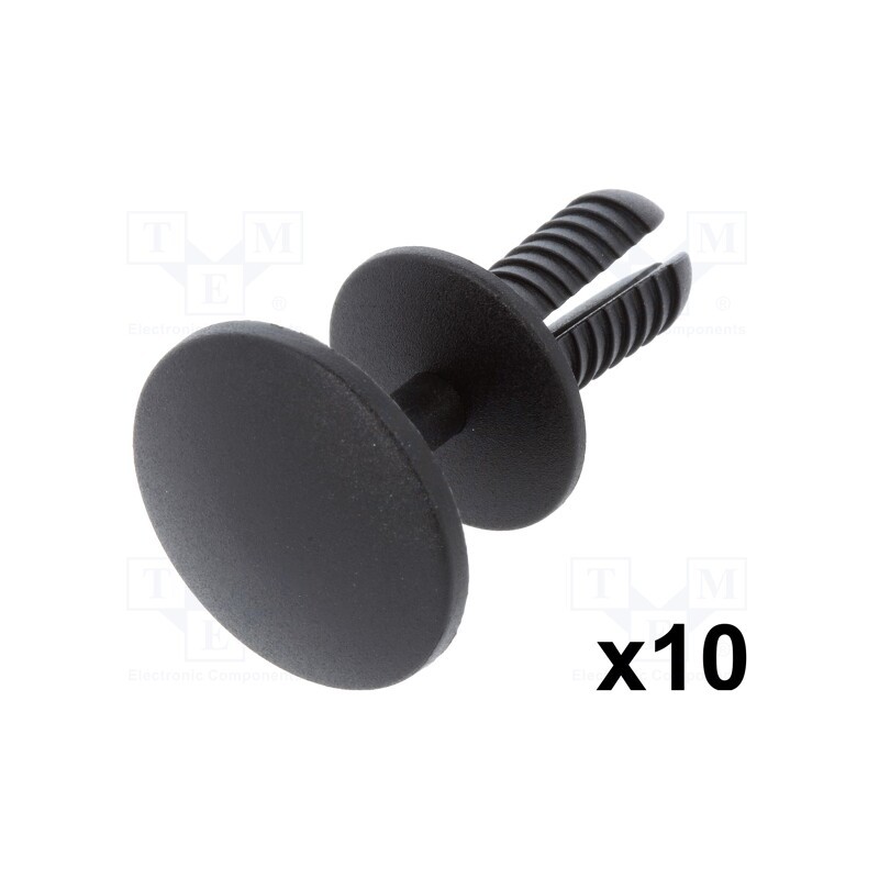 10 pcg : 60117 - Rivet, 10pcs, Ford, OEM: 1660053, L: 19mm, polyamide, black