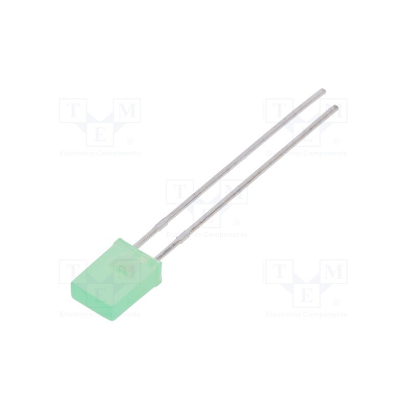 10 pcs : LL-254PGD1G-G5-2B - LED, rectangular, 5x2x7.05mm, green, 780÷1300mcd, 130°, Front: flat