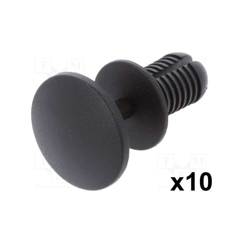 10 pcg : 60118 - Rivet, 10pcs, Ford, OEM: 1660053, L: 18.7mm, polyamide, black