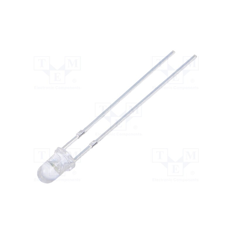 10 pcs : FYL-3014UWC1A - LED, 3mm, white cold, 8000÷15000mcd, 30°, Front: convex, 2.8÷3.6V