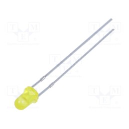 10 pcs : FYL-3014YD1A - LED, 3mm, yellow, 40mcd, 40°, Front: convex, 1.8÷2.6V, No.of term: 2