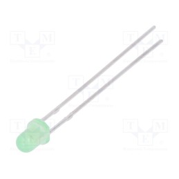10 pcs : LL-304GD2C-1B - LED, 3mm, yellow green, 70÷120mcd, 60°, Front: convex, 1.6÷2.4V