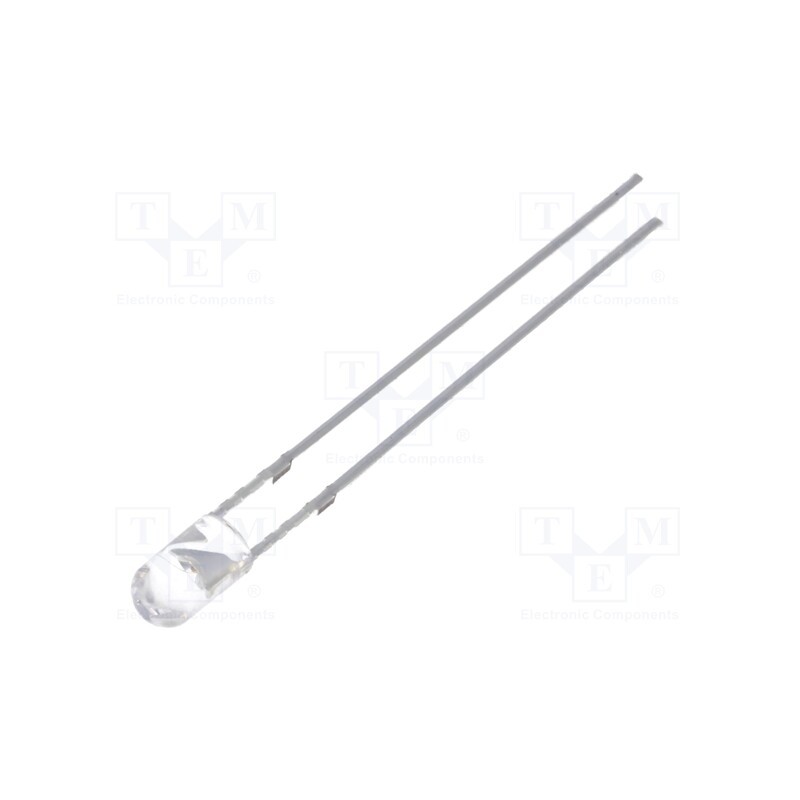 10 pcs : OSY5RU3E31B - LED, 3mm, yellow, 1120÷1560mcd, 30°, Front: convex, No.of term: 2
