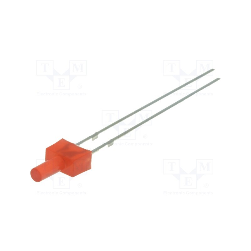 10 pcs : OSR5JA7K94B - LED, 2mm, red, 100÷150mcd, 90°, Front: flat, 1.8÷2.6V, Pitch: 2.54mm