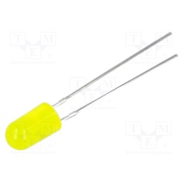 10 pcs : OSNY5134B - LED, 5mm, yellow, 100÷150mcd, 30°, Front: convex, 1.8÷2.6V