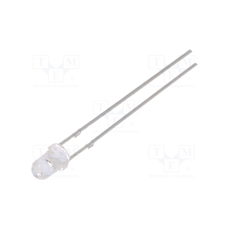 10 pcs : OSO5JA3131A - LED, 3mm, orange, 1560÷2500mcd, 30°, Front: convex, 1.8÷2.6V