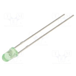 10 pcs : OSG8NW3133A - LED, 3mm, yellow green, 150mcd, 30°, Front: convex, 1.8÷2.4V