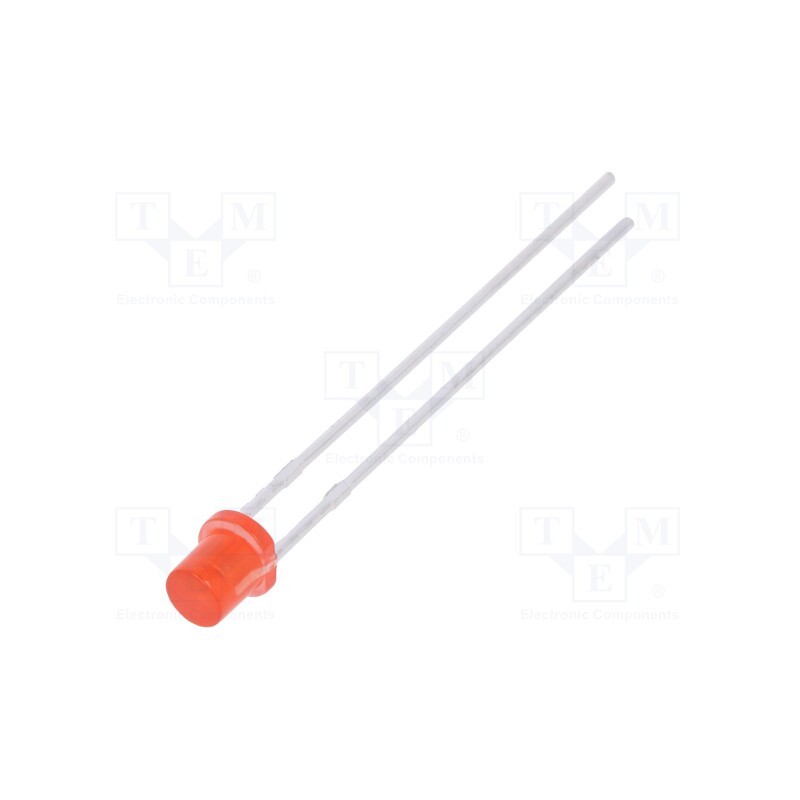 10 pcs : LL-304VD1X-1B - LED, 3mm, red, 70÷120mcd, 130°, Front: flat, 1.6÷2.4V, No.of term: 2