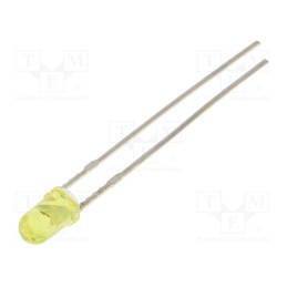 10 pcs : OSY5LW3133A - LED, 3mm, yellow, 220mcd, 30°, Front: convex, 1.8÷2.4V, No.of term: 2