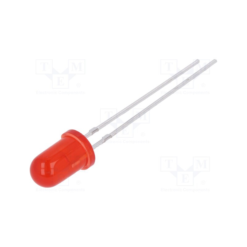 10 pcs : FYL-5013HD1C - LED, 5mm, red, 4÷10mcd, 30°, Front: convex, 1.8÷2.5V, No.of term: 2
