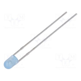 10 pcs : LL-304BD2P-B4-2B - LED, 3mm, blue, 460÷780mcd, 60°, Front: convex, 2.6÷3.6V