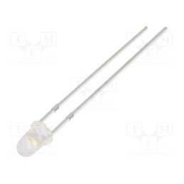 10 pcs : OSM5YK3Z71A - LED, 3mm, white warm, 1560÷2180mcd, 70°, Front: convex, 2.8÷3.6V