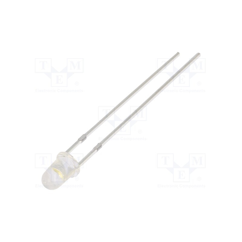 10 pcs : OSM5YK3Z71A - LED, 3mm, white warm, 1560÷2180mcd, 70°, Front: convex, 2.8÷3.6V
