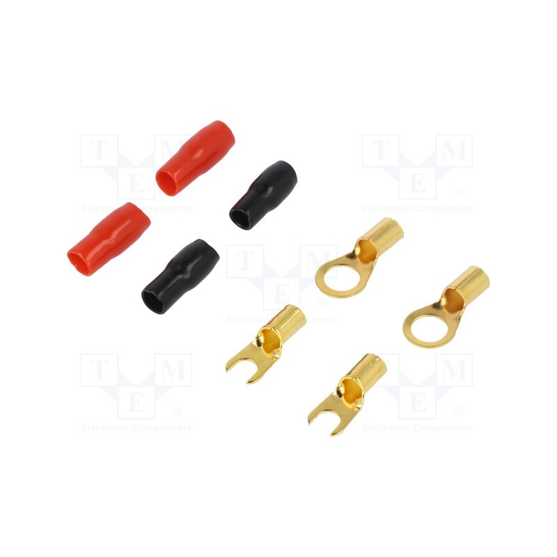 10 set : TERMINAL-SET-8GA - Terminal: terminal set, insulated, black,red, on cable,crimped