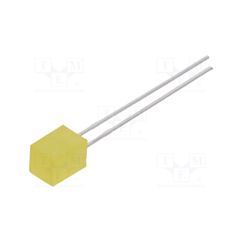 10 pcs : LL-553YD1E-2Y - LED, square, 5x5mm, yellow, 7÷15mcd, 146°, Front: flat, 20mA