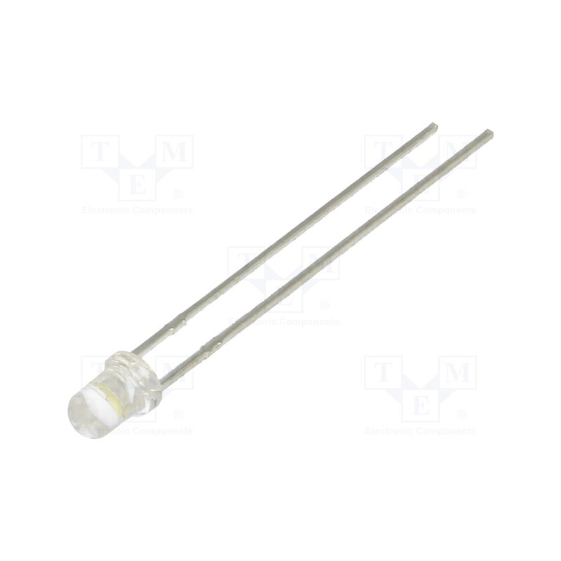 10 pcs : LL-304WC4B-W2-3PD - LED, 3mm, white cold, 9000mcd, 30°, Front: convex, 2.8÷3.8V