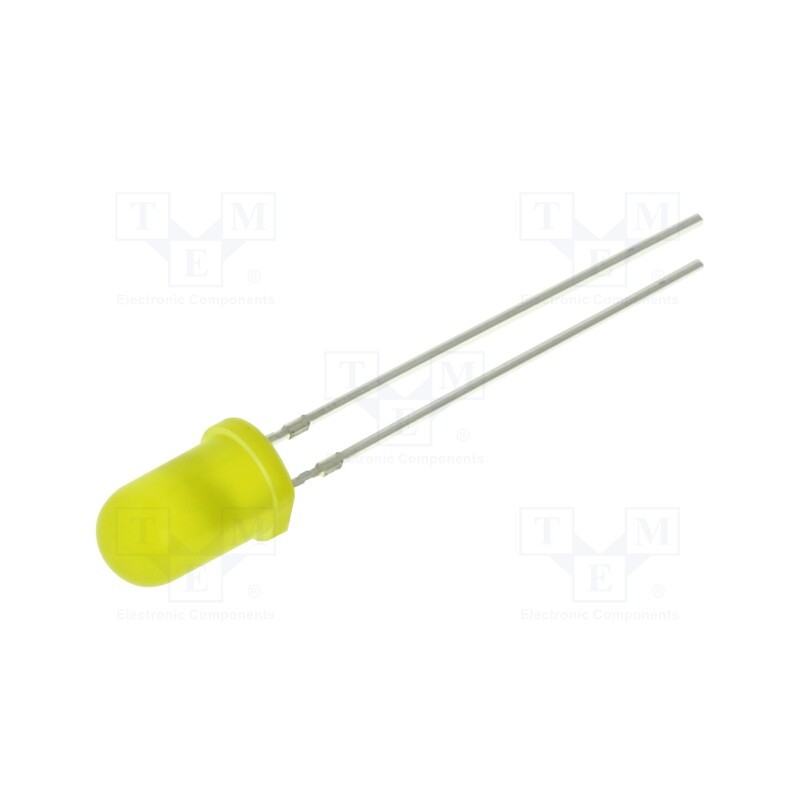 10 pcs : OSNY5134A-TM - LED, 5mm, yellow, 15÷20mcd, 30°, Front: convex, 1.8÷2.6V, -30÷85°C